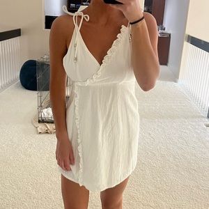 Princess Polly White Textured Ruffle Dress